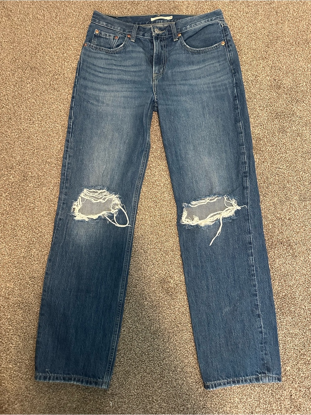 Levi's Low Pro 90s Straight Leg Distressed Jeans 27